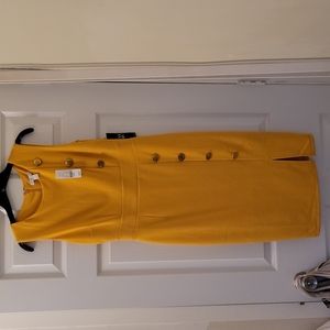 Gold, Sleeveless, Sheath Dress